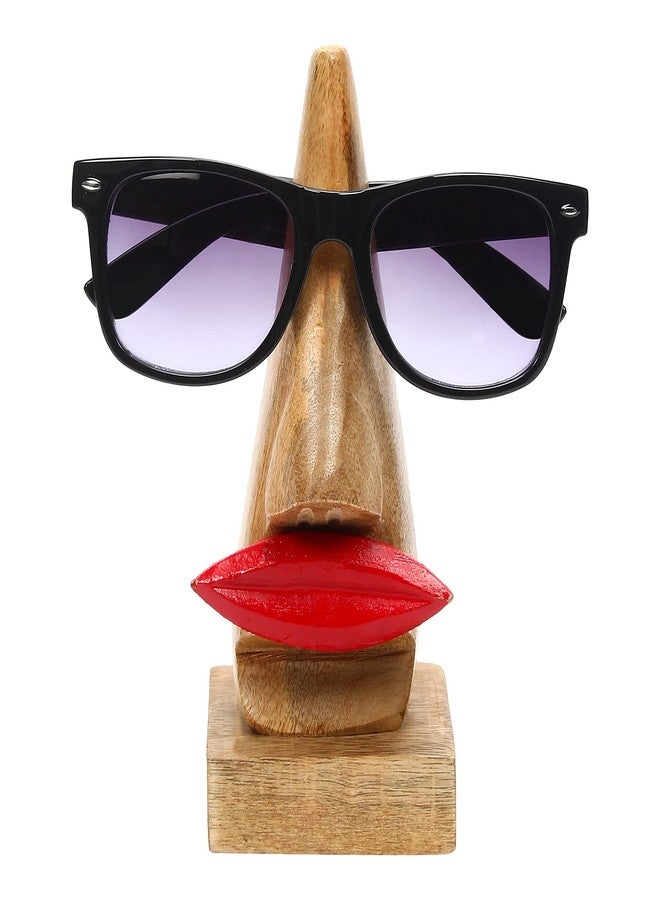 Craftland Pair of Wooden Nose Shaped Spectacle Holder Stand with Red Lips (Standard, 2Pcs) - Image 5